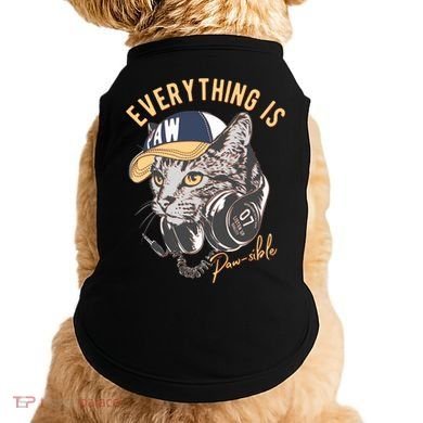 Funny Everything Is Pawsible Hiphop Cat Doggie Tank