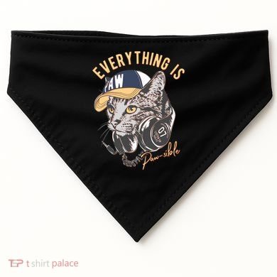 Funny Everything Is Pawsible Hiphop Cat USA-Made Doggie Bandana