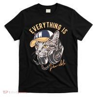 Funny Everything Is Pawsible Hiphop Cat T-Shirt thumb 0