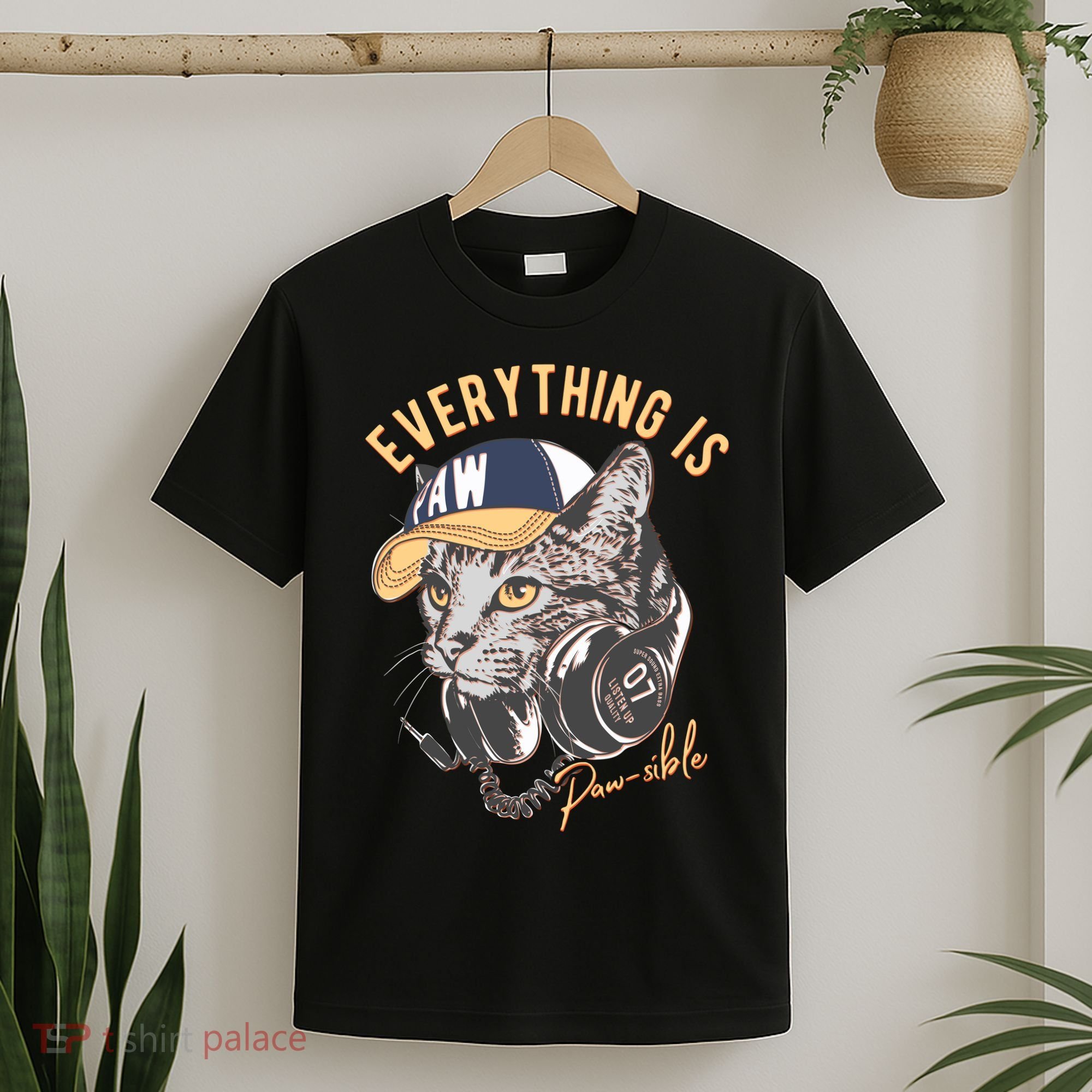 Funny Everything Is Pawsible Hiphop Cat T-Shirt