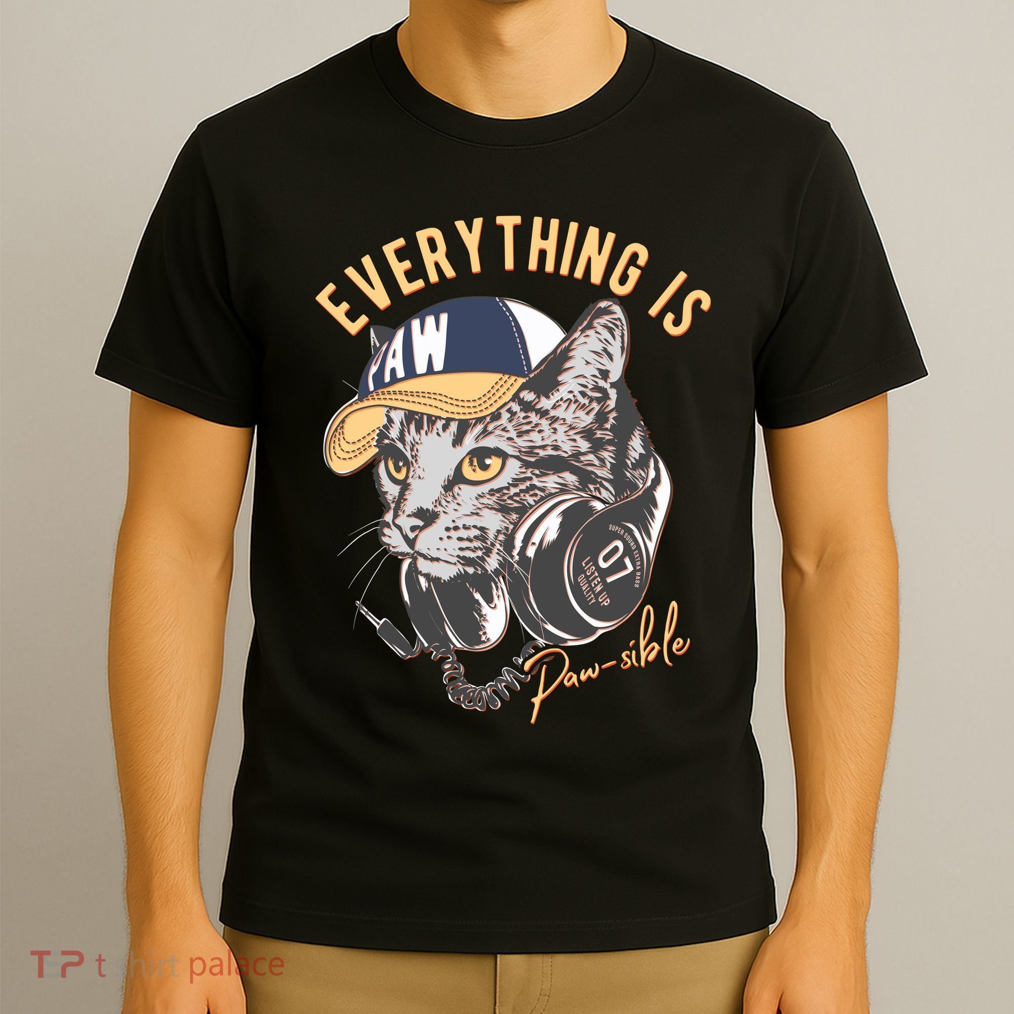 Funny Everything Is Pawsible Hiphop Cat T-Shirt