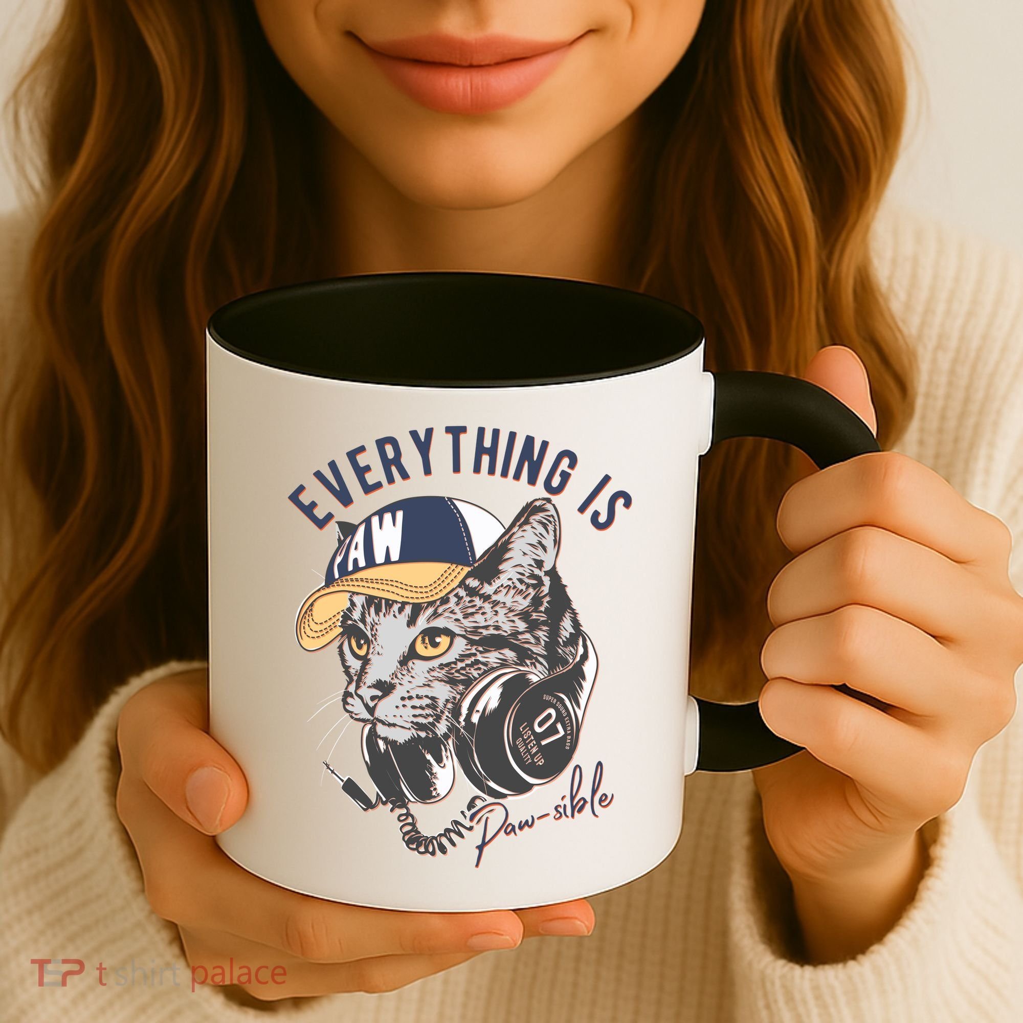 Funny Everything Is Pawsible Hiphop Cat Coffee Mug