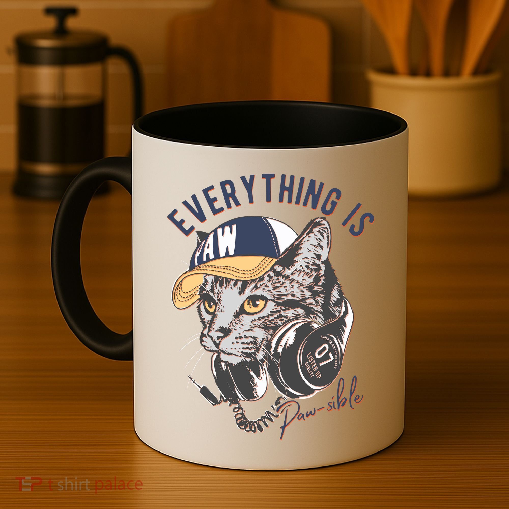 Funny Everything Is Pawsible Hiphop Cat Coffee Mug