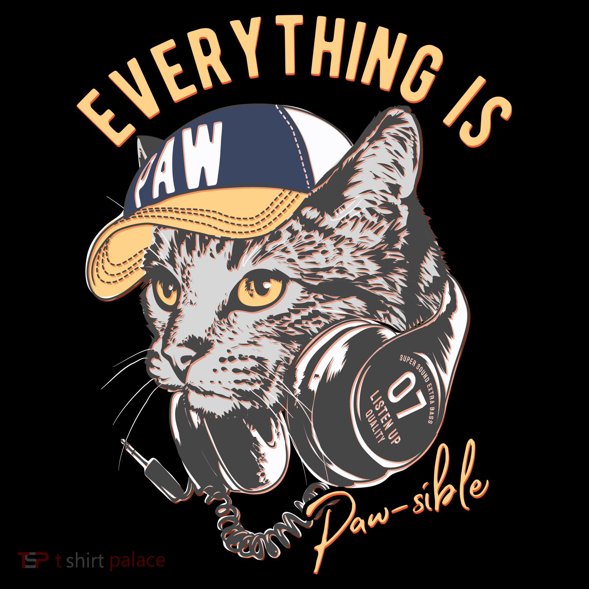 Funny Everything Is Pawsible Hiphop Cat Women's Hoodie