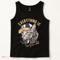 Funny Everything Is Pawsible Hiphop Cat Tank Top thumb 2