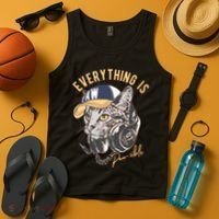 Funny Everything Is Pawsible Hiphop Cat Tank Top thumb 4