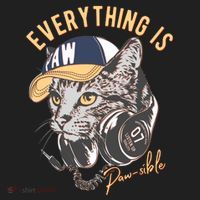 Funny Everything Is Pawsible Hiphop Cat Golf Towel thumb 3