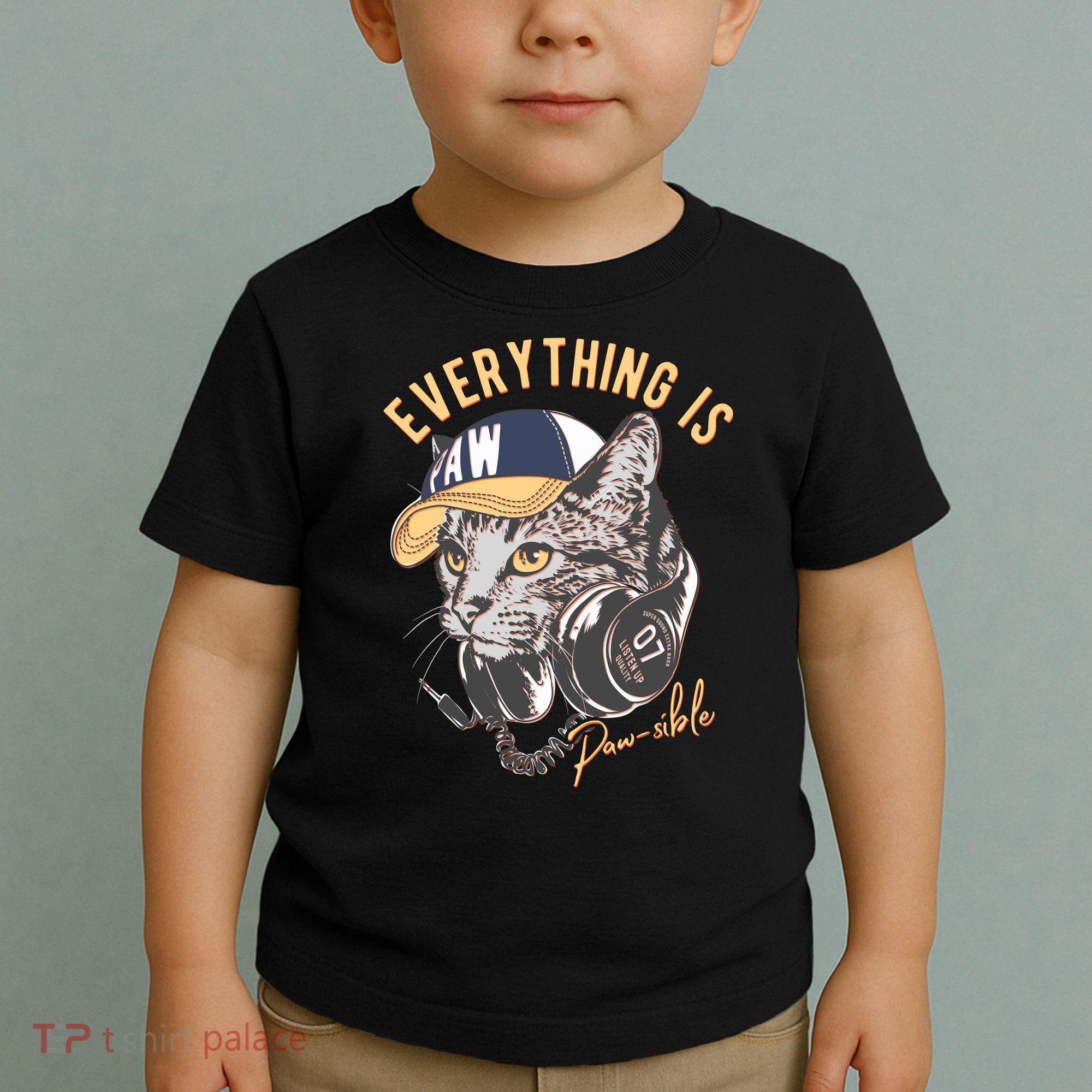 Funny Everything Is Pawsible Hiphop Cat Toddler T-Shirt