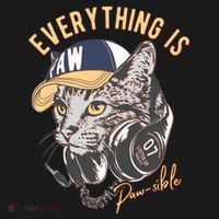 Funny Everything Is Pawsible Hiphop Cat Women's Long Sleeve Shirt thumb 2