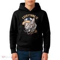 Funny Everything Is Pawsible Hiphop Cat Kids Hoodie thumb 4