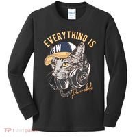 Funny Everything Is Pawsible Hiphop Cat Kids Long Sleeve Shirt thumb 0