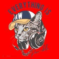 Funny Everything Is Pawsible Hiphop Cat Santa Hat thumb 1