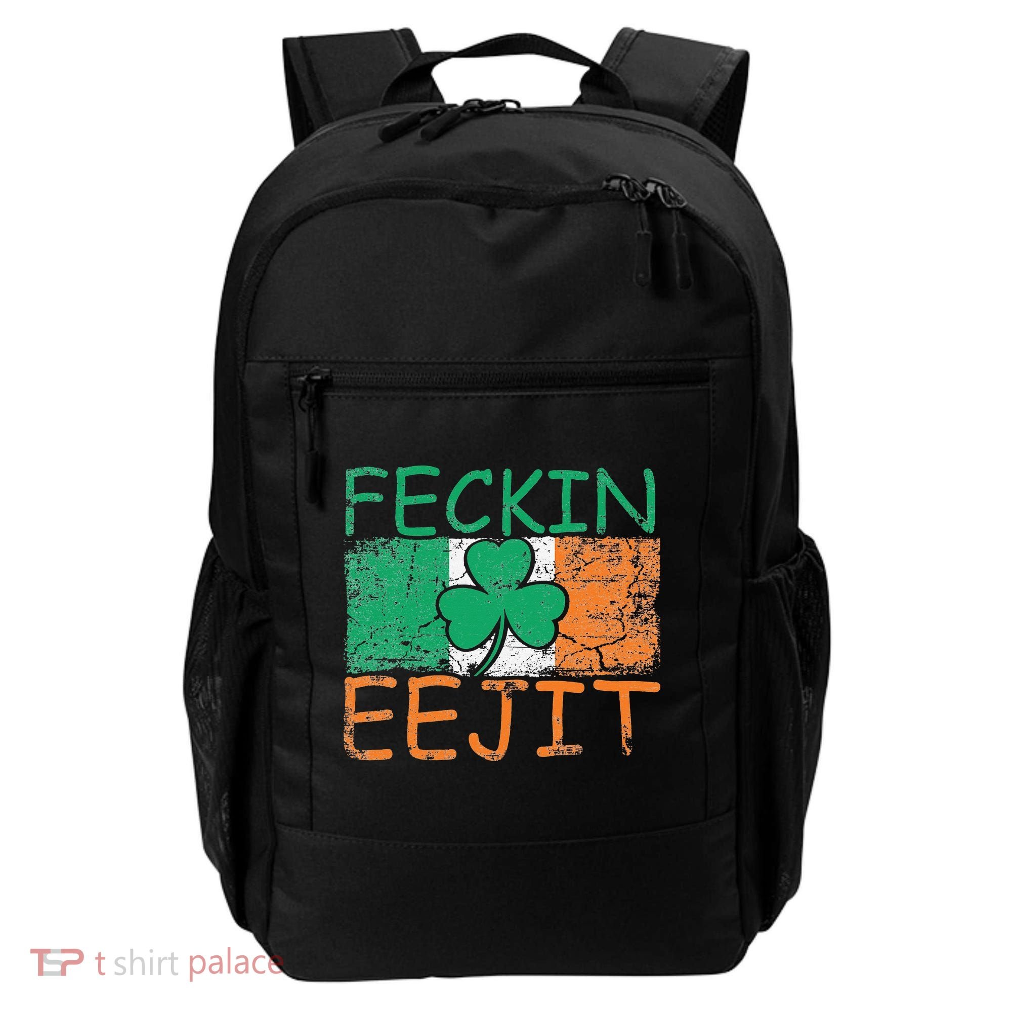 Feckin Eejit Ireland Irish Slang flag St Patricks Day Backpack