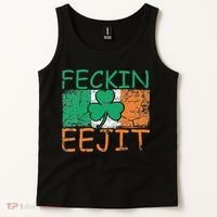 Feckin Eejit Ireland Irish Slang flag St Patricks Day Tank Top thumb 2