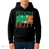 Feckin Eejit Ireland Irish Slang flag St Patricks Day Kids Hoodie thumb 4