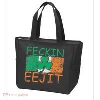 Feckin Eejit Ireland Irish Slang flag St Patricks Day Tote Bag thumb 3