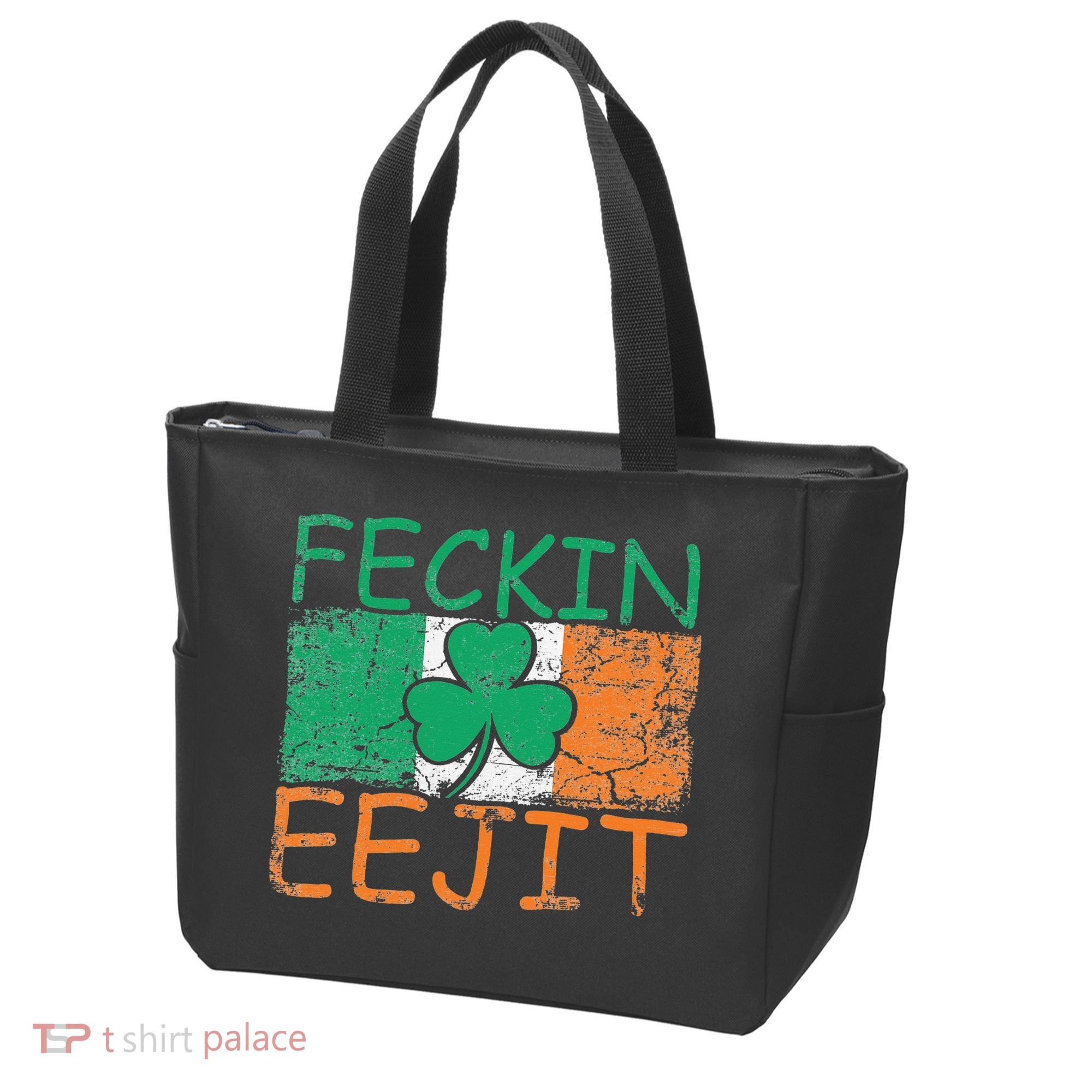 Feckin Eejit Ireland Irish Slang flag St Patricks Day Tote Bag