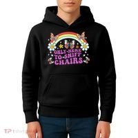 Funny Embarrassing Inappropriate Only Here To Sniff Chairs Kids Hoodie thumb 4