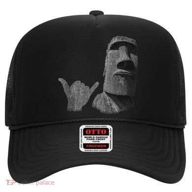 Funny Easter Island Rapa Nui Moai Statue Surfer Shaka Sign Hat