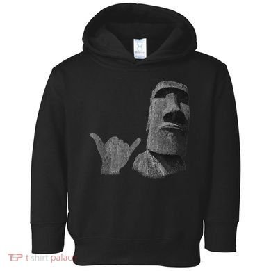 Funny Easter Island Rapa Nui Moai Statue Surfer Shaka Sign Toddler Hoodie