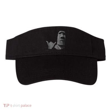 Funny Easter Island Rapa Nui Moai Statue Surfer Shaka Sign Visor