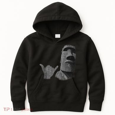 Funny Easter Island Rapa Nui Moai Statue Surfer Shaka Sign Kids Hoodie