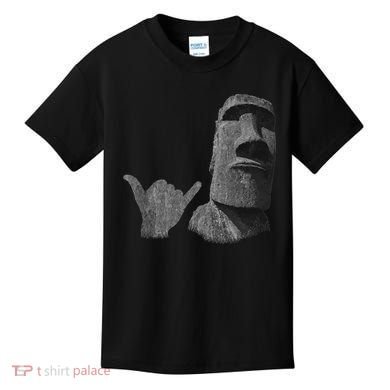 Funny Easter Island Rapa Nui Moai Statue Surfer Shaka Sign Kids T-Shirt