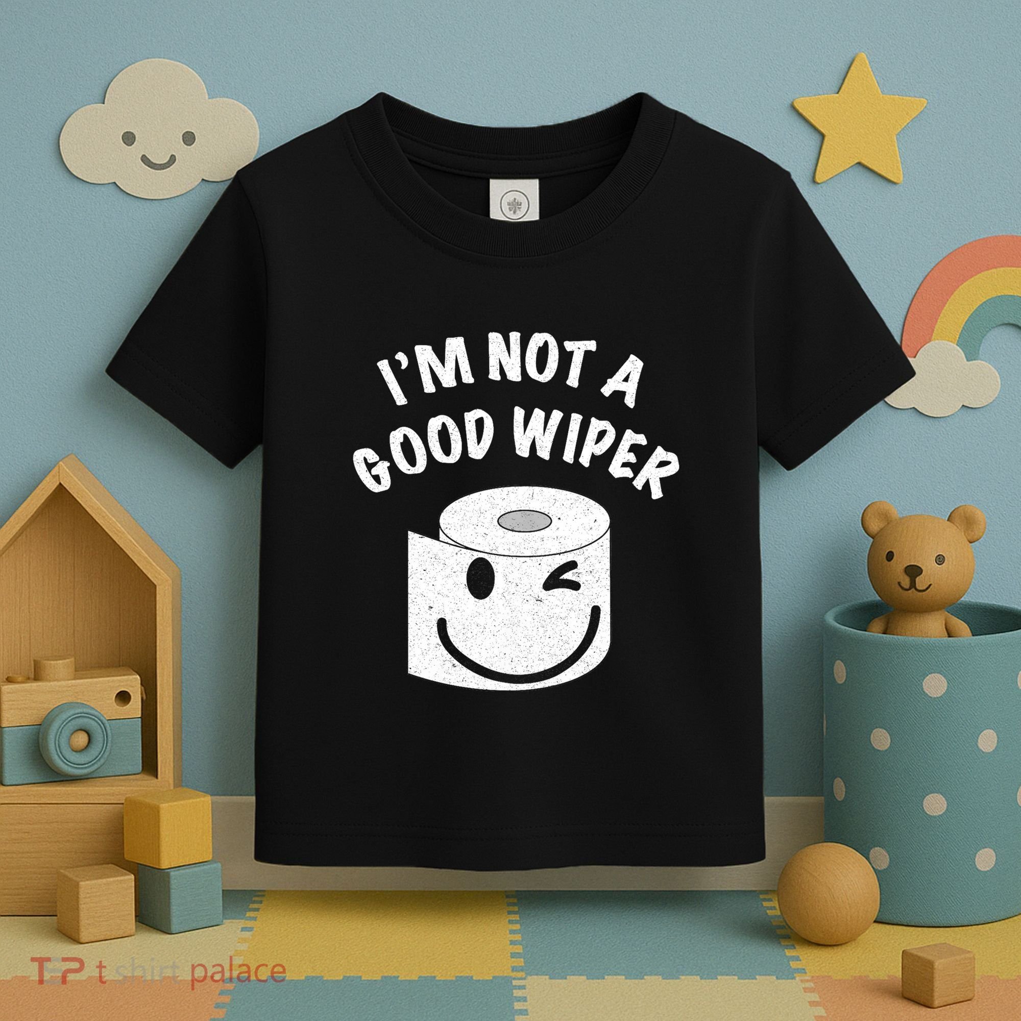 Funny Embarrassing IM Not A Good Wiper Humor Toddler T-Shirt