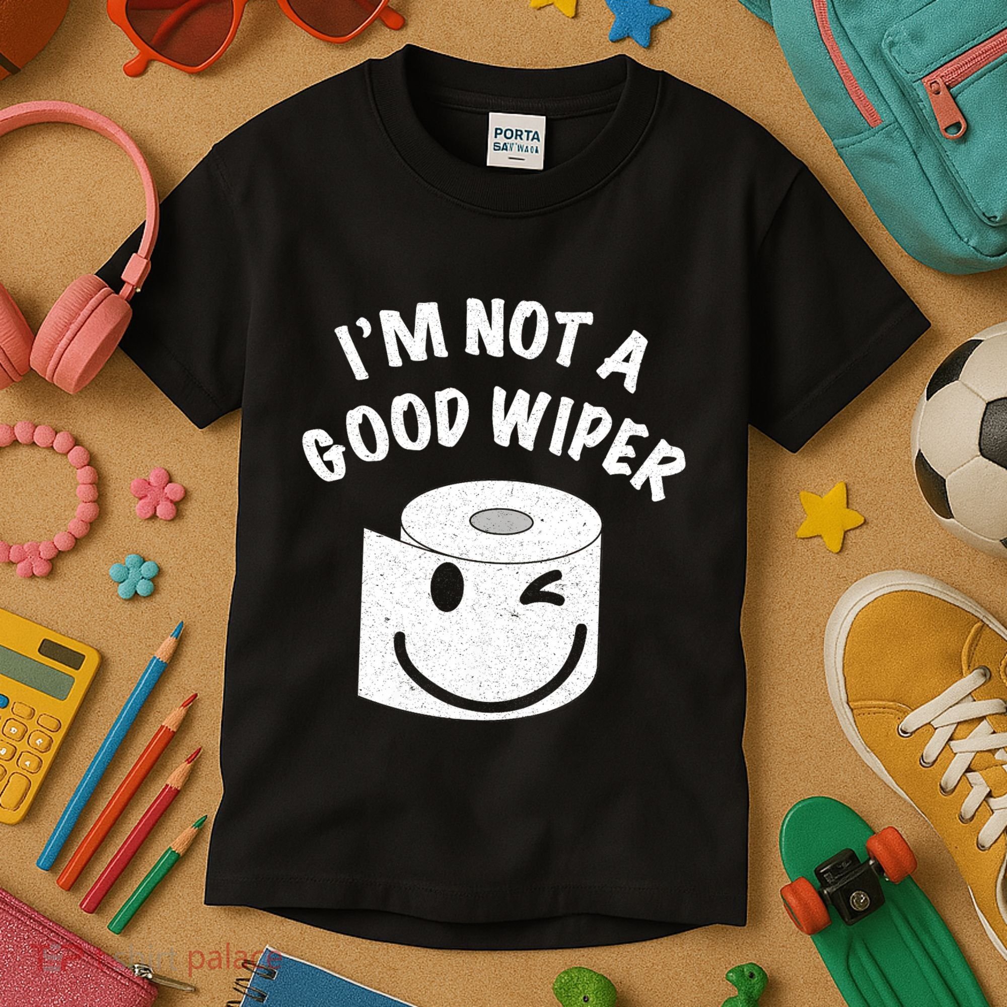 Funny Embarrassing IM Not A Good Wiper Humor Kids T-Shirt