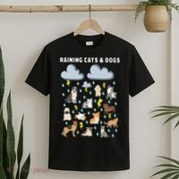 Funny English Idiom Raining Cats and Dogs Puppies Kitten T-Shirt thumb 2