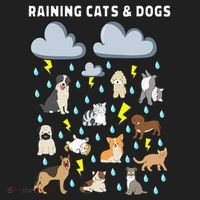 Funny English Idiom Raining Cats and Dogs Puppies Kitten Hat thumb 2