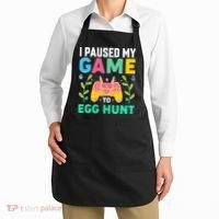 Funny Easter I Pause My Game To Egg Hunt Apron thumb 2