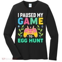 Funny Easter I Pause My Game To Egg Hunt Women's Long Sleeve Shirt thumb 0