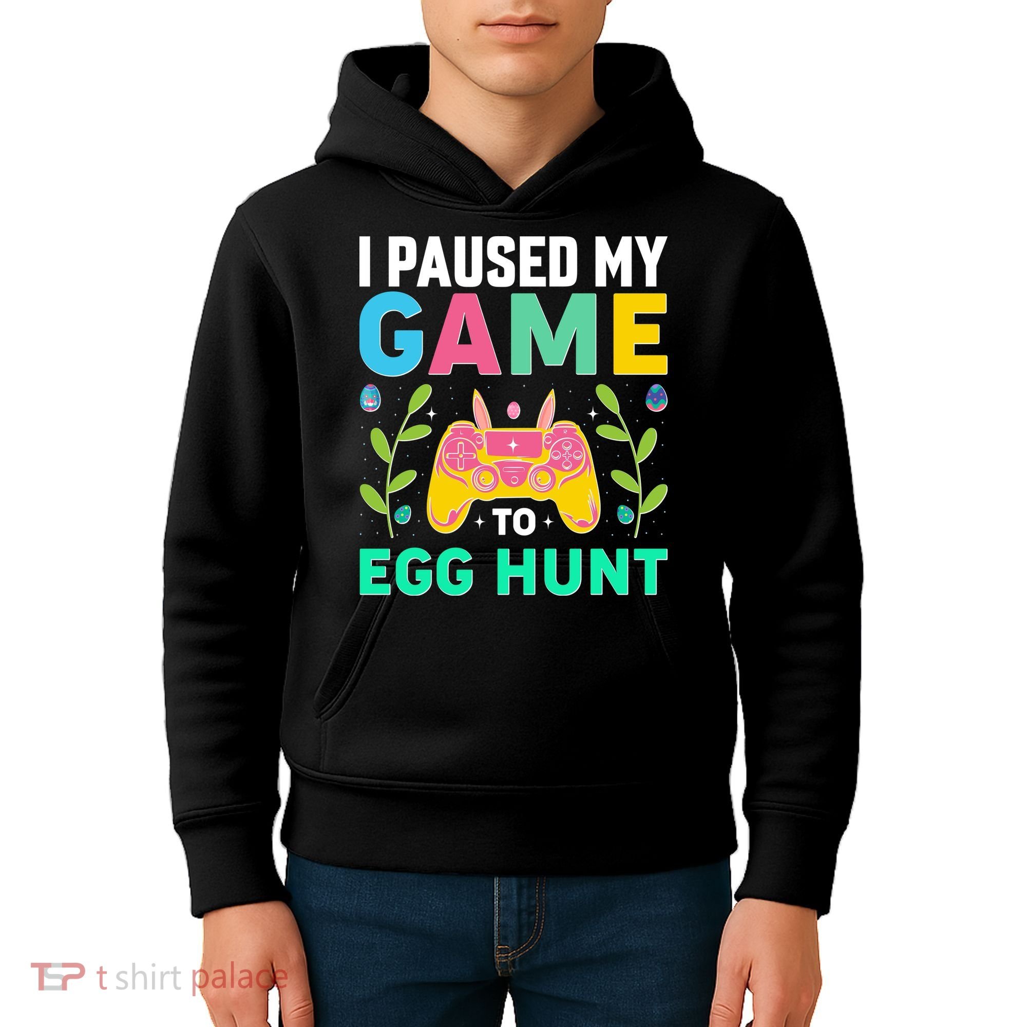 Funny Easter I Pause My Game To Egg Hunt Kids Hoodie