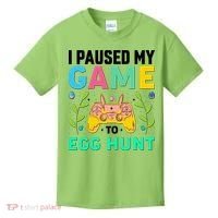 Funny Easter I Pause My Game To Egg Hunt Kids T-Shirt thumb 0