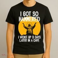 Funny Easter Jesus Got Hammered Resurrection  T-Shirt thumb 3