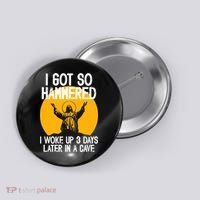 Funny Easter Jesus Got Hammered Resurrection  Button thumb 0