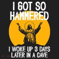 Funny Easter Jesus Got Hammered Resurrection  Beanie thumb 2