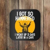 Funny Easter Jesus Got Hammered Resurrection  Coaster thumb 0