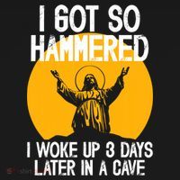 Funny Easter Jesus Got Hammered Resurrection  Pajama Set thumb 2