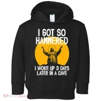 Funny Easter Jesus Got Hammered Resurrection  Toddler Hoodie thumb 0