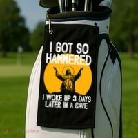 Funny Easter Jesus Got Hammered Resurrection  Golf Towel thumb 2