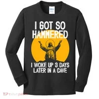 Funny Easter Jesus Got Hammered Resurrection  Kids Long Sleeve Shirt thumb 0