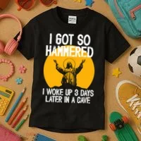 Funny Easter Jesus Got Hammered Resurrection  Kids T-Shirt thumb 3