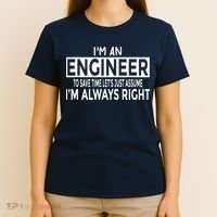 Funny Engineer Just Assume Im Always Right T-Shirt thumb 4