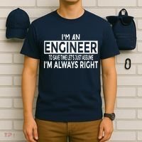 Funny Engineer Just Assume Im Always Right T-Shirt thumb 6