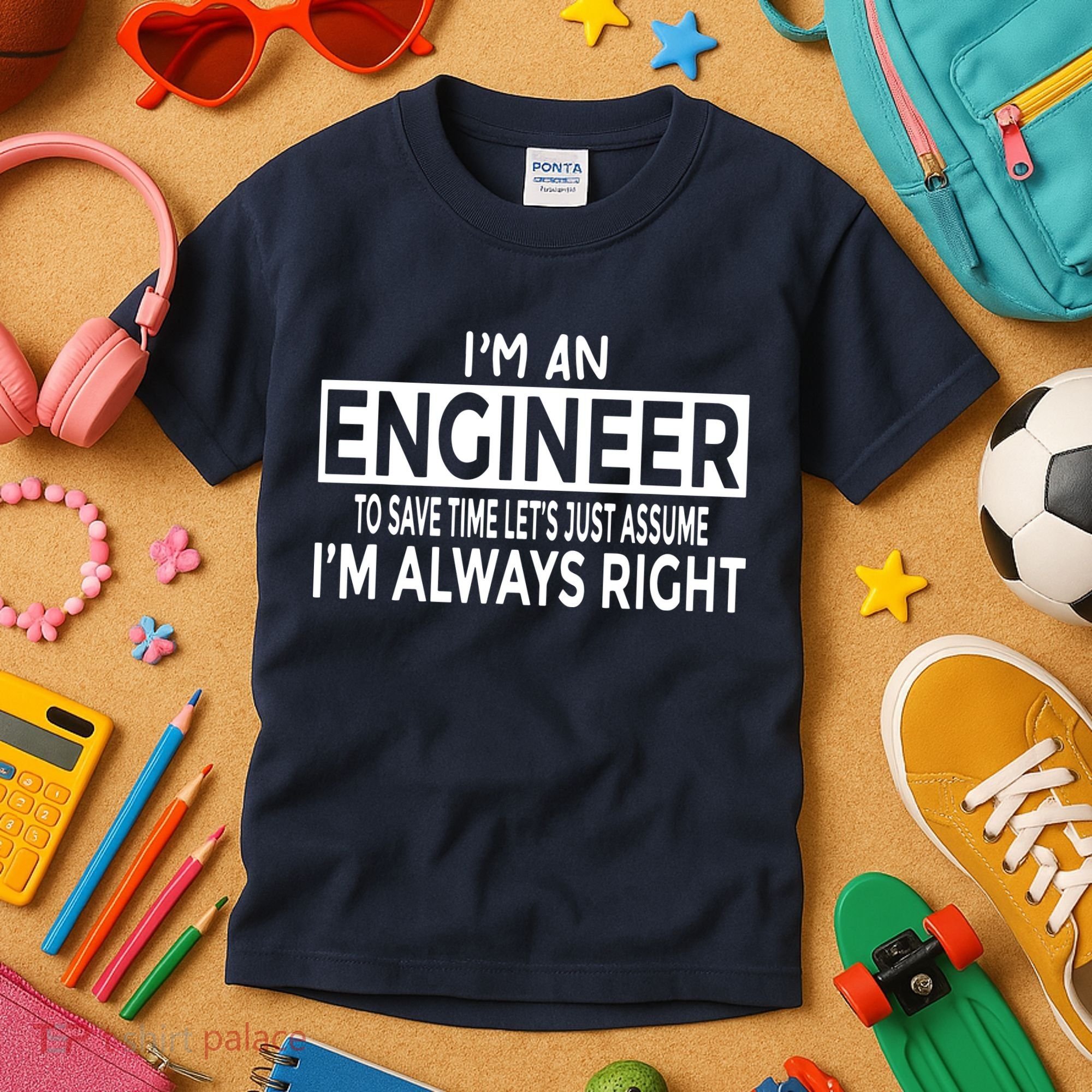 Funny Engineer Just Assume Im Always Right Kids T-Shirt