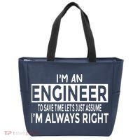 Funny Engineer Just Assume Im Always Right Tote Bag thumb 0