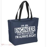 Funny Engineer Just Assume Im Always Right Tote Bag thumb 2