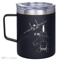 F15 Eagle Jet Military Stealth Fighter Jet 12oz Stainless Steel Coffee Mug thumb 2